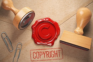 Copyright seal on envelope 