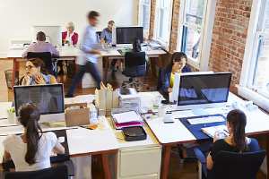 A busy workplace. Make sure any restrictive covenants your company uses are narrow in scope